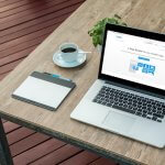 Mockup of a laptop displaying a web design interface, focusing on user experience design.