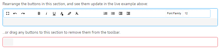 How can I customize the toolbar of a WYSIWYG HTML editor?