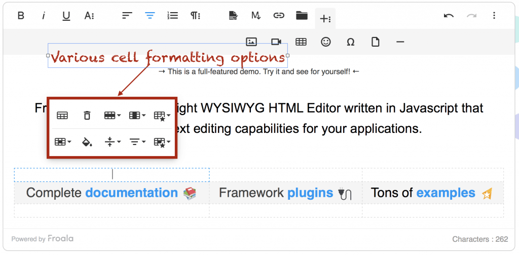 Easily create and edit tables 