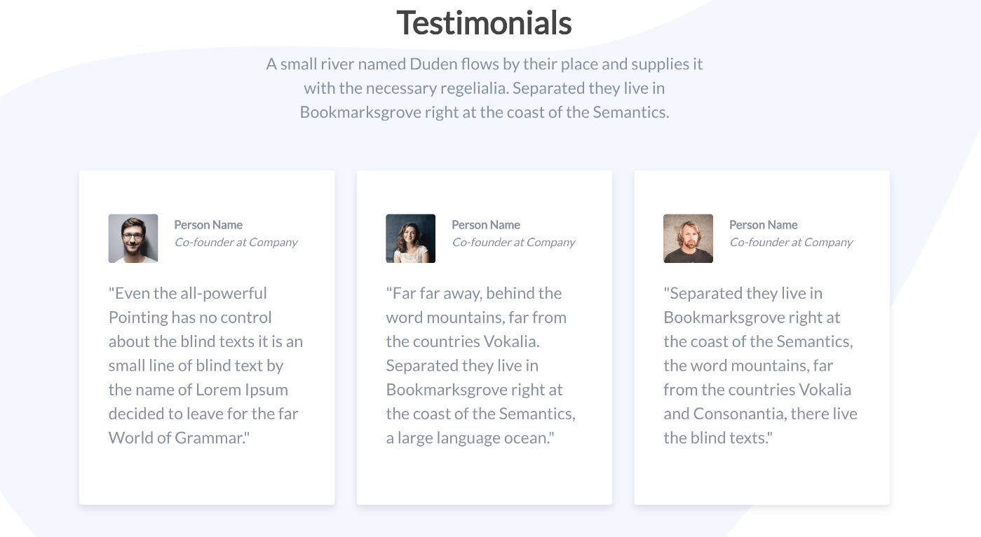 How can I build a testimonials page with Bootstrap?