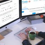 A device screen showing a web design interface, emphasizing ease of use and modern features.