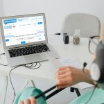 a person using a laptop