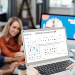 A laptop screen displaying a web design or editing interface, emphasizing modern web development tools.