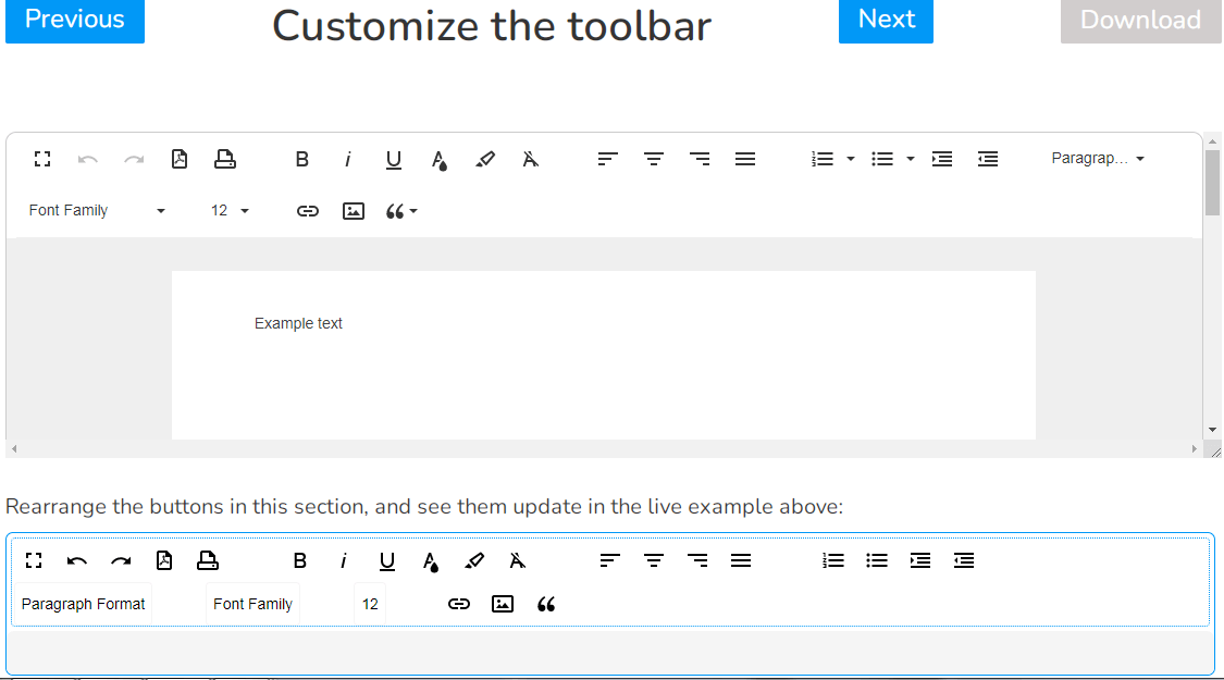 Froala Rich Text Editor's Smart Toolbar