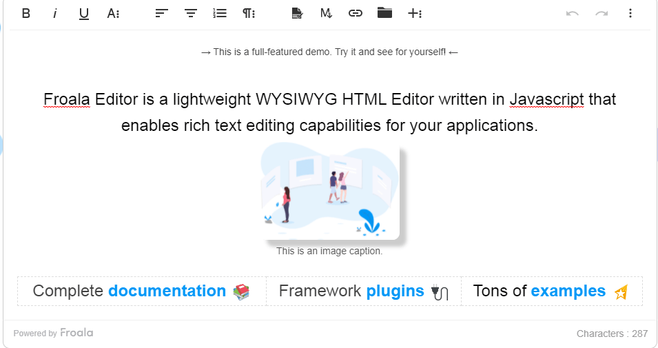 Specific functionalities or features within the Froala Editor.