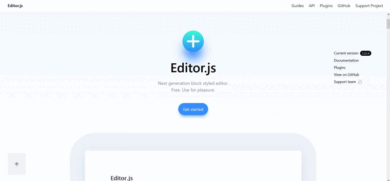 Editor interface animation showing editing and formatting controls.