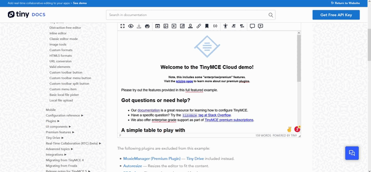 TinyMCE editor toolbar animation.