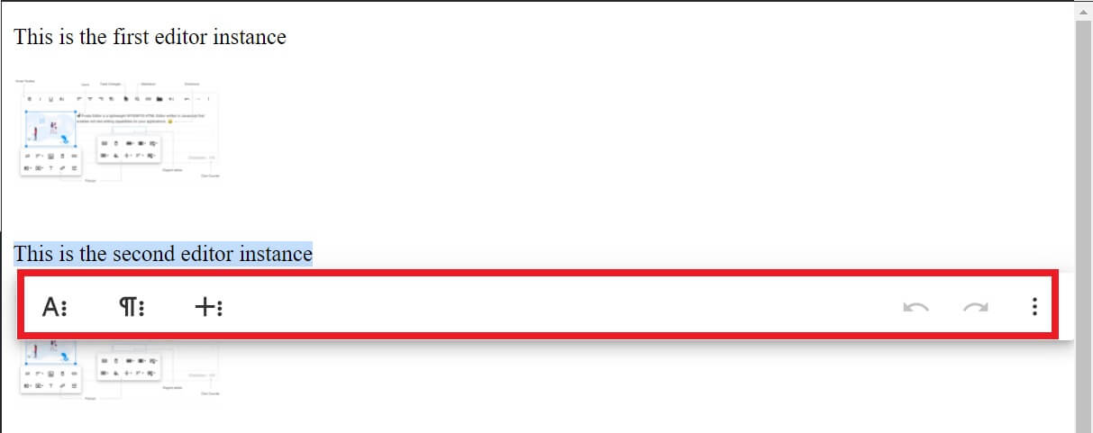 Here is the second editor instance on the same page