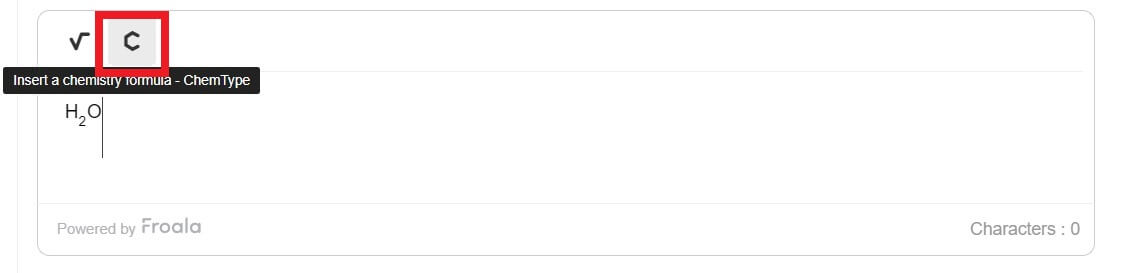 Button to open chemType editor