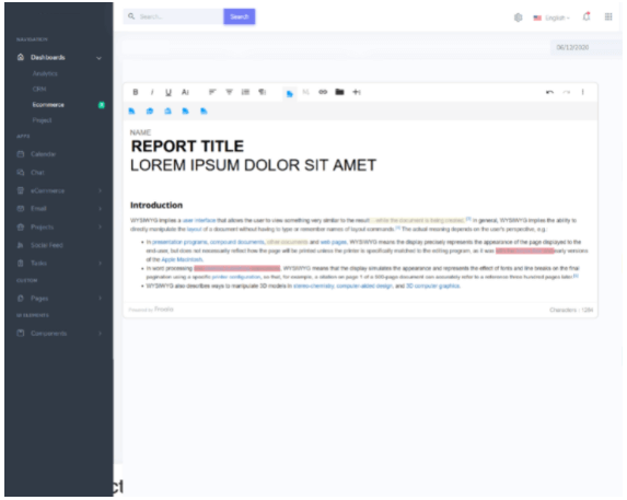 WordPress post editor with a sample text document.