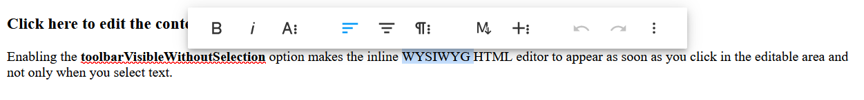 Froala v.4.0.10 toolbar