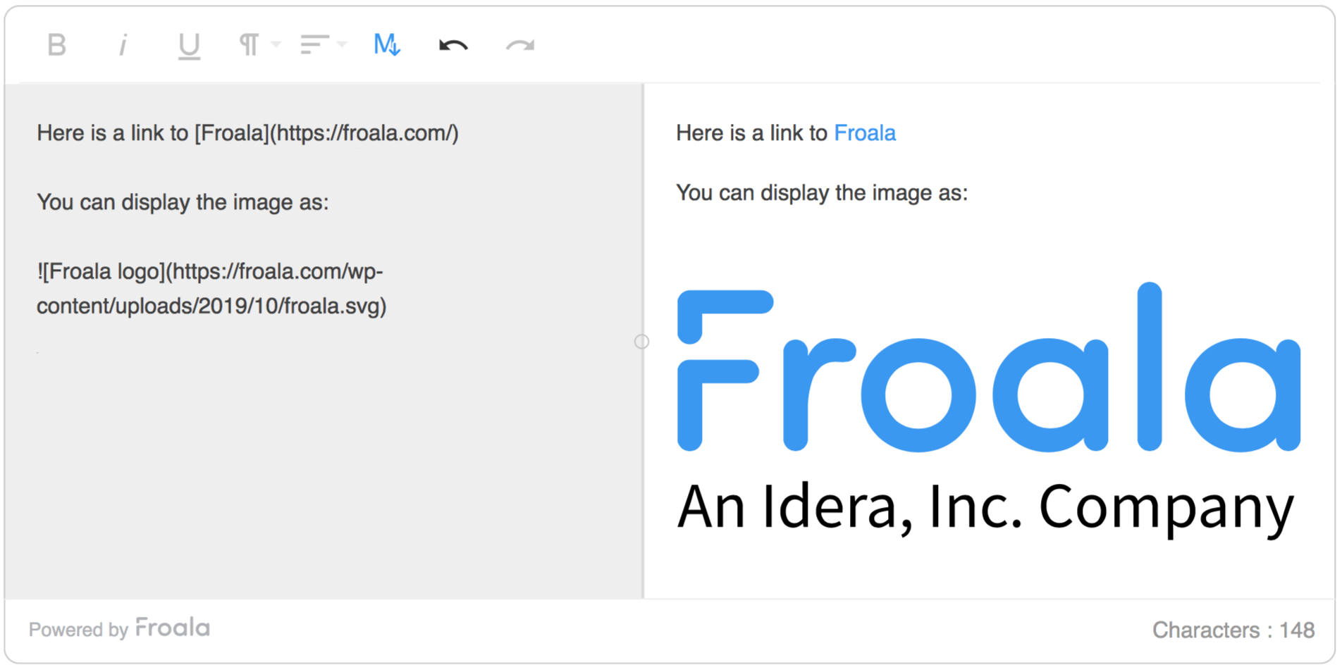 Mardown image and URL insertion