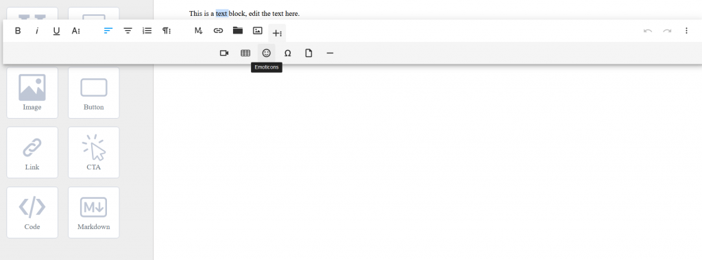 Froala page builder - toolbar full-width