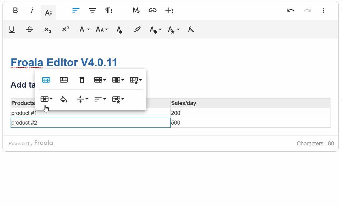 Table footer new feature