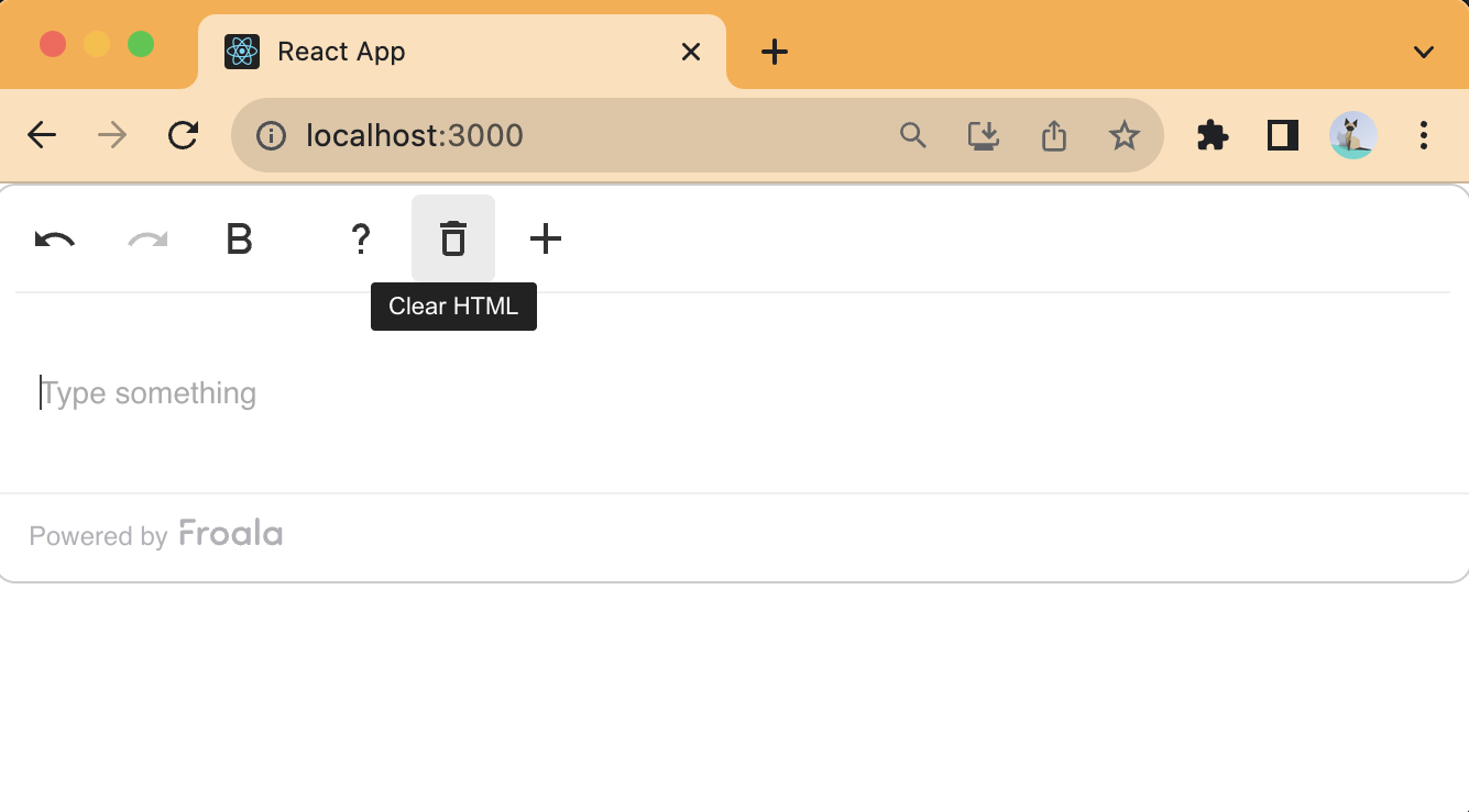 Froala editor React editor custom buttons