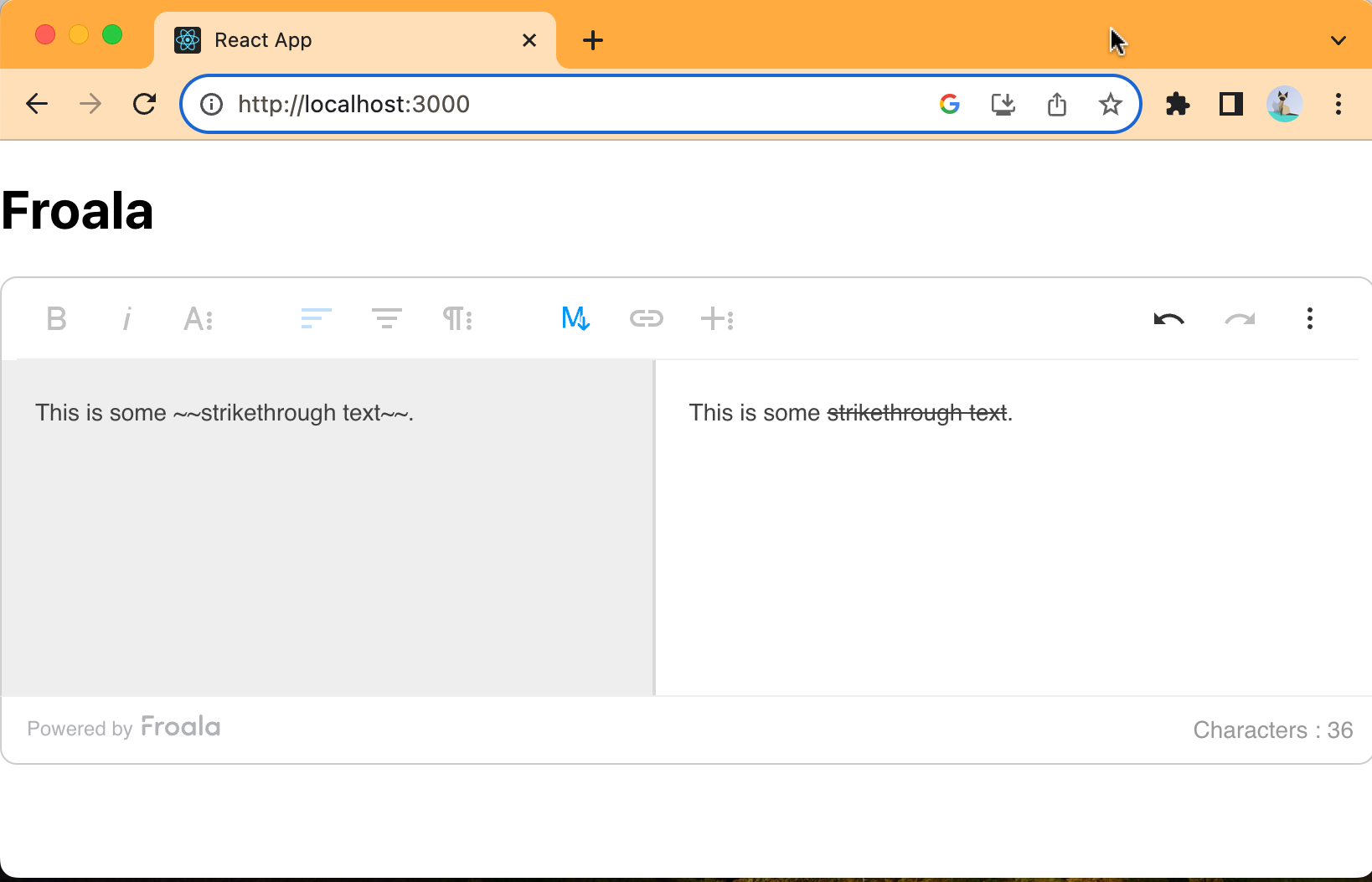 Markdown strikethrough