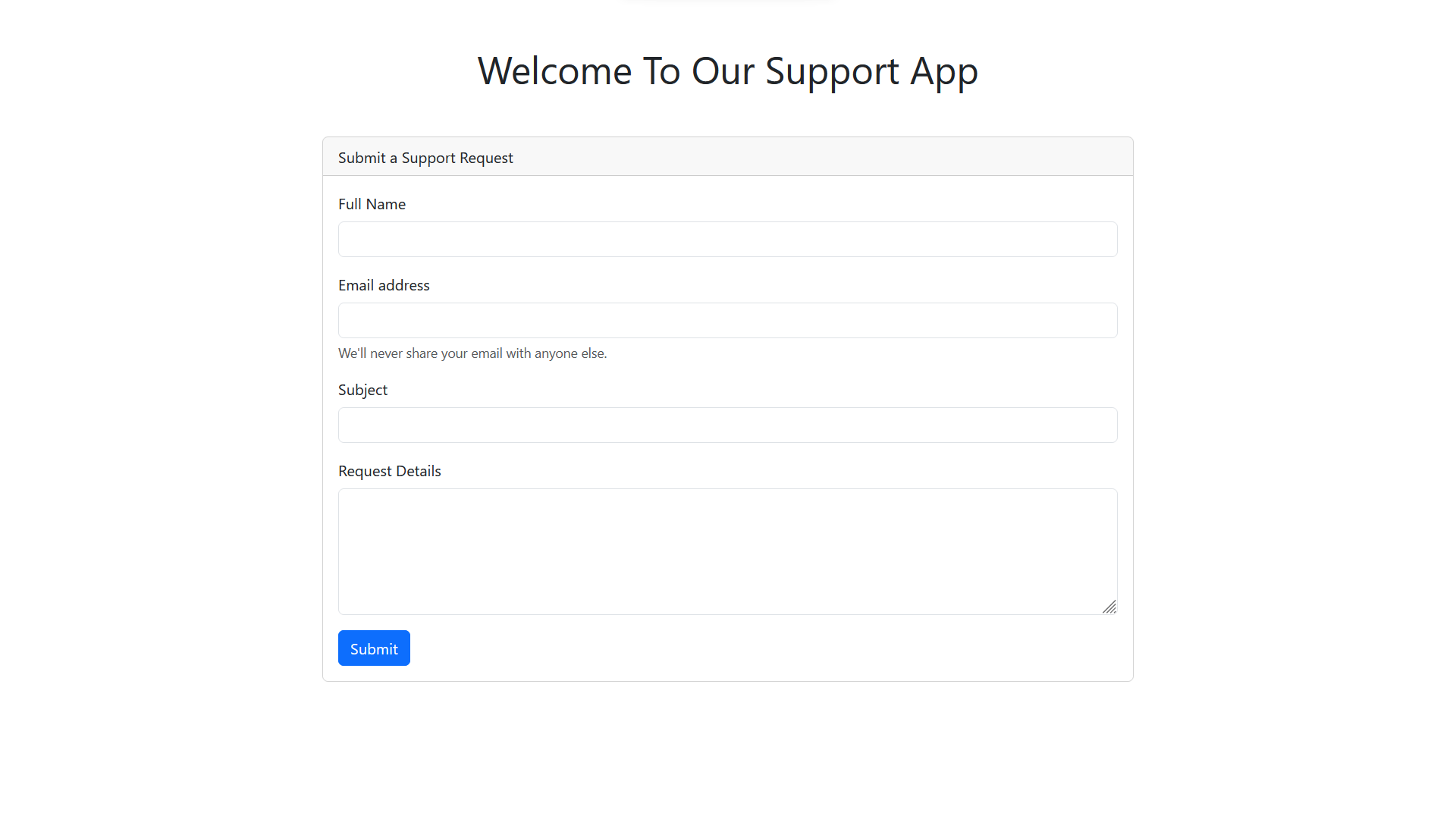 laravel request form