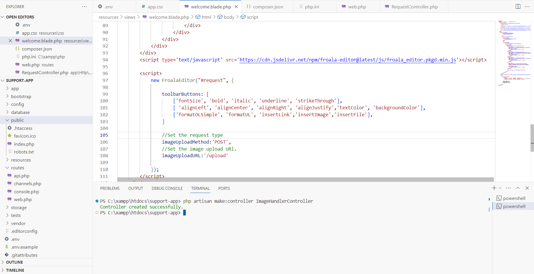create Laravel controller
