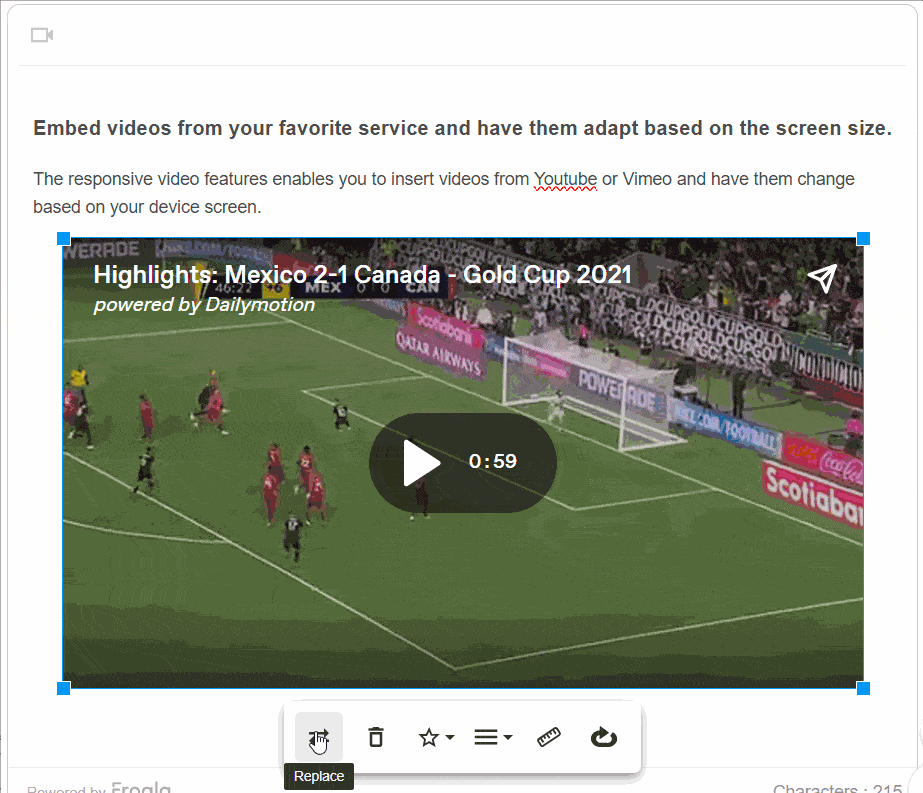 Edit video using Froala