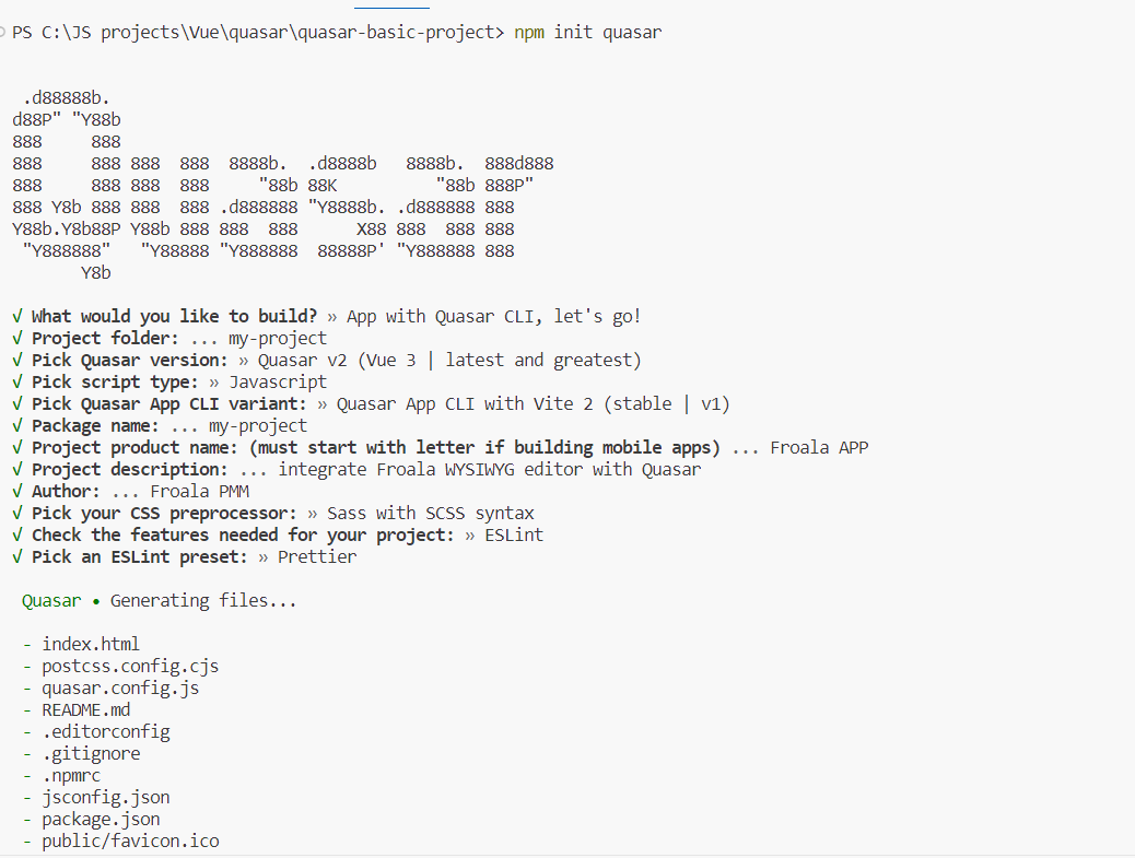 install Quasar Framework