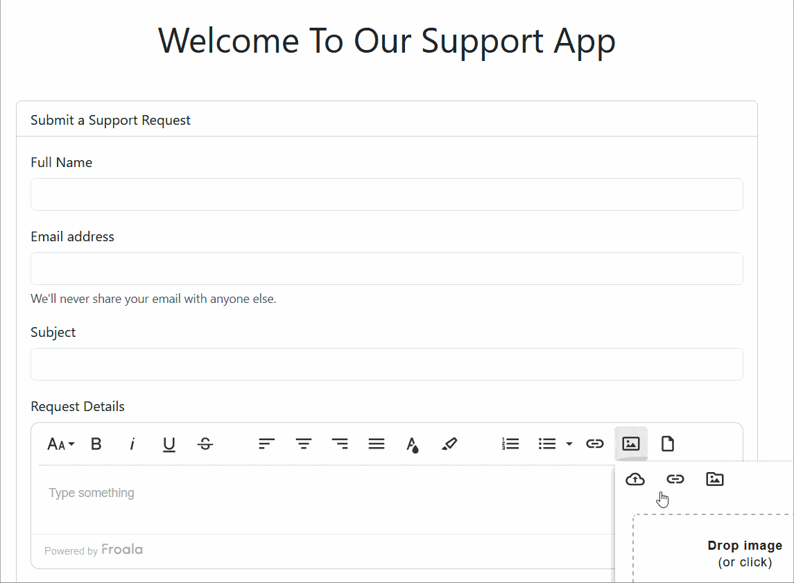 froala php sdk and Laravel