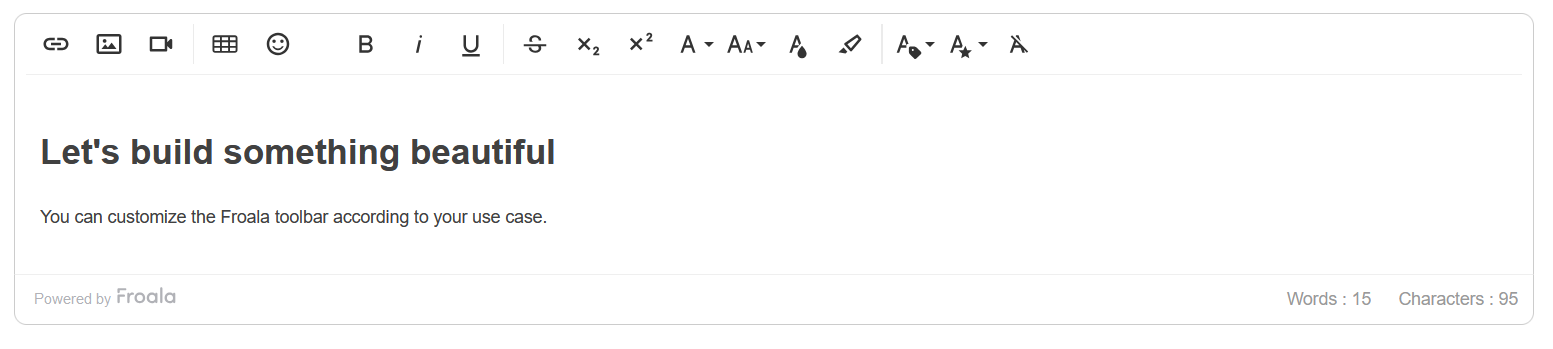 Froala toolbar with vertical separator