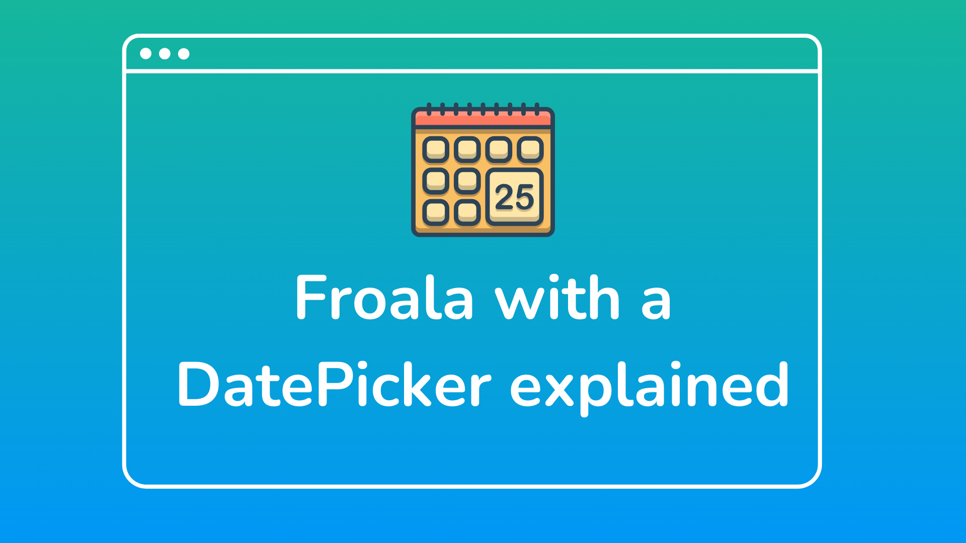 Date picker integration into Froala rich text editor
