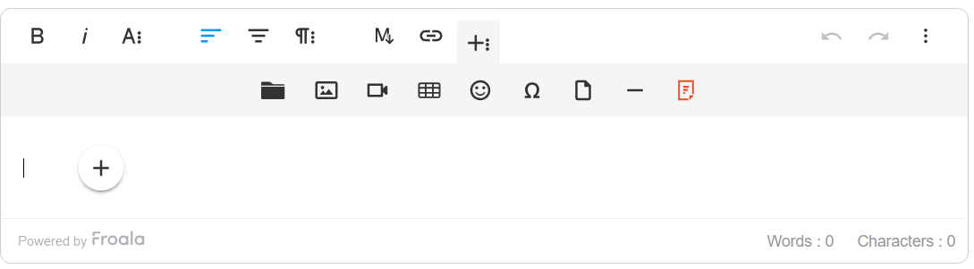 Froala wysiwyg HTML editor