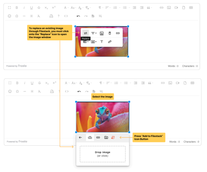 Filestack replace image