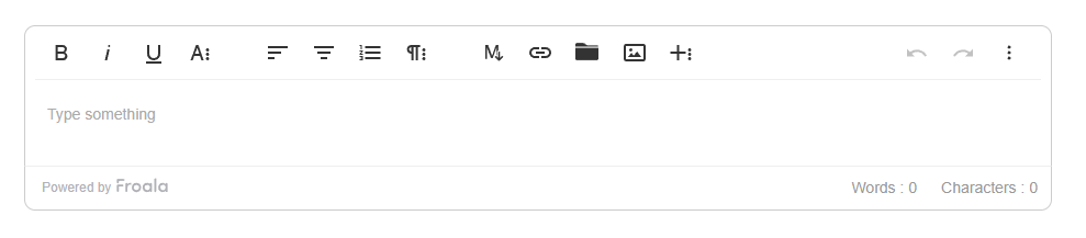 The initial state of the WYSIWYG editor