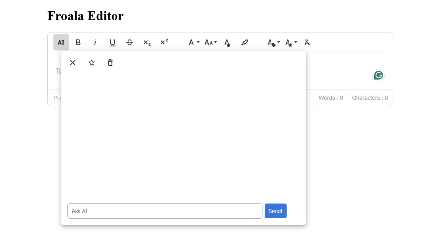 Froala rich text editor integrates with Gemini