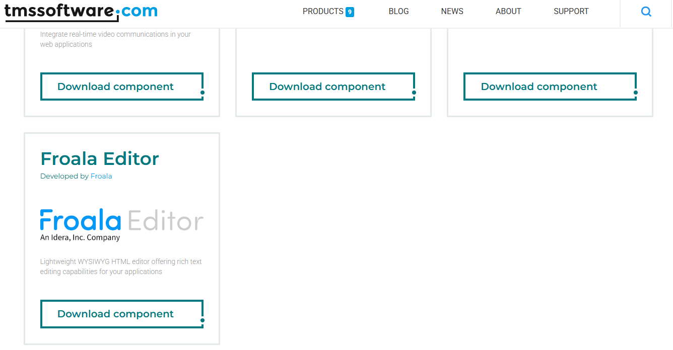 Froala Editor TMS WEB Core component