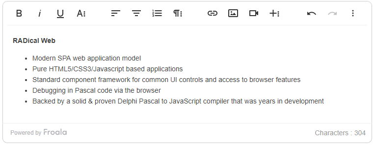 Froala classic editor