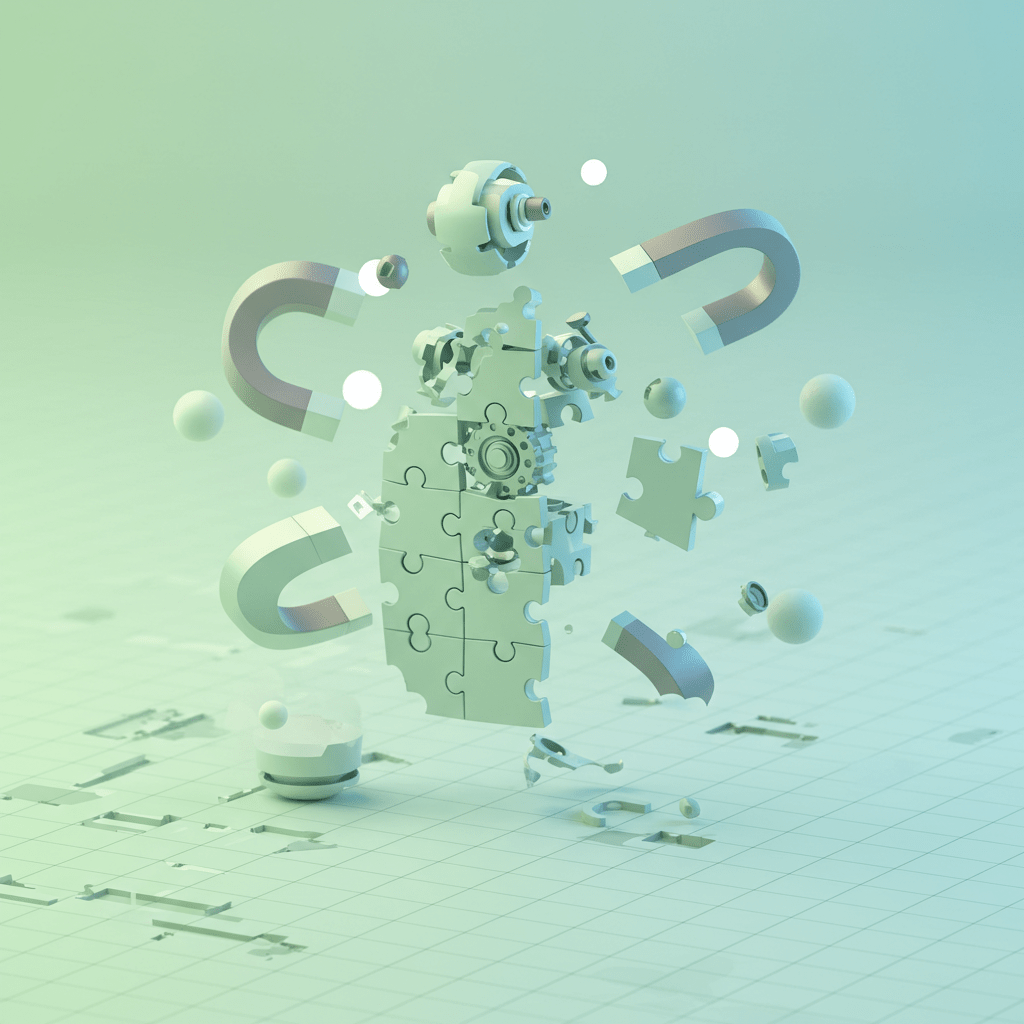 Conceptual 3D illustration of an AI model integration representing DeepSeek API capabilities