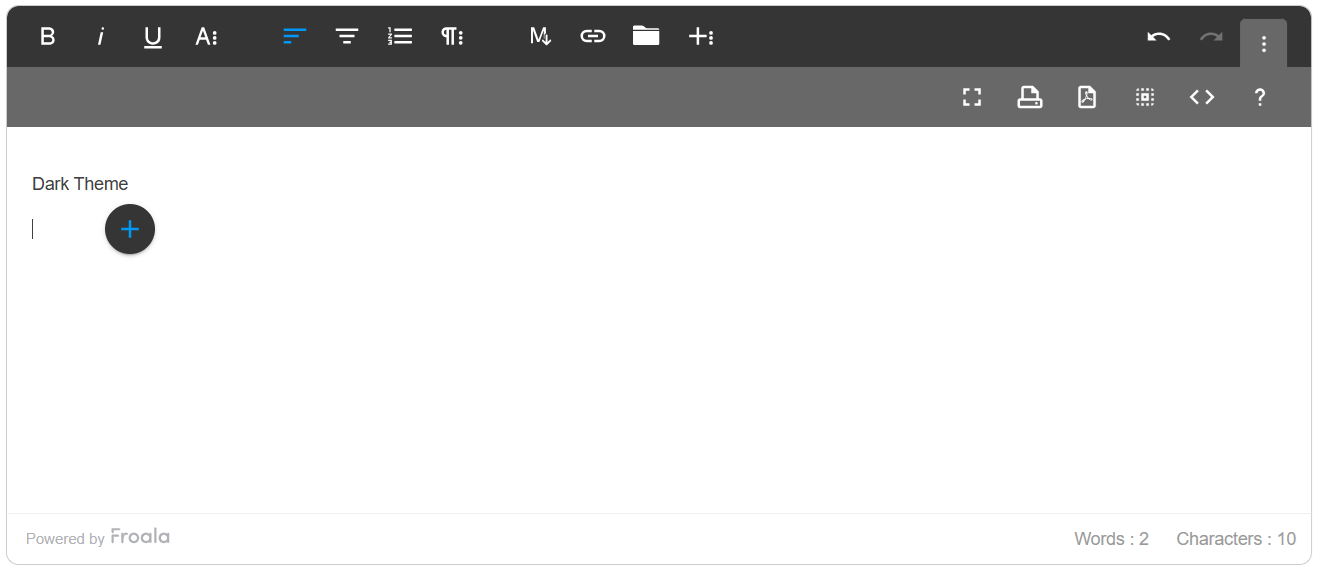 Dark mode text editor