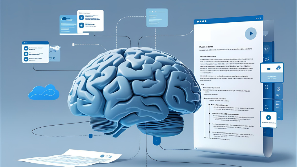 A visual representation of DeepSeek API. In the image, a brain absorbs information from several sources, depicting how DeepSeek can process information from training data and user interaction.