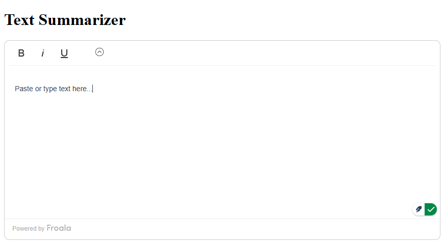 The intial state of the editor.
