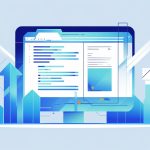 An editor interface with some upward arrows in front, representing emerging trends in the best WYSIWYG HTML editors.