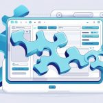 A few puzzle pieces floating on top of an HTML code writer, symbolizing the plugins that improve the users' editing experience.