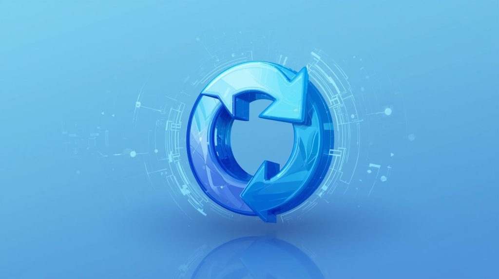 The symbol for updates, which third-party HTML editor software usually includes.