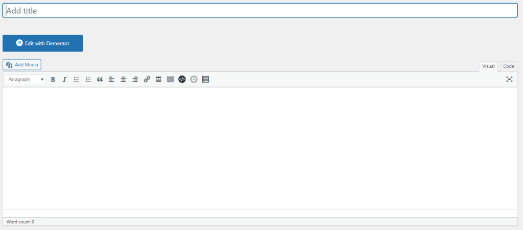 An example of HTML editor software integrated into WordPress, a popular CMS.