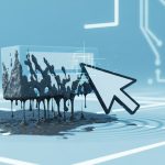 A block of content being dragged by a cursor from mud. The mud represents clunky editor UX.