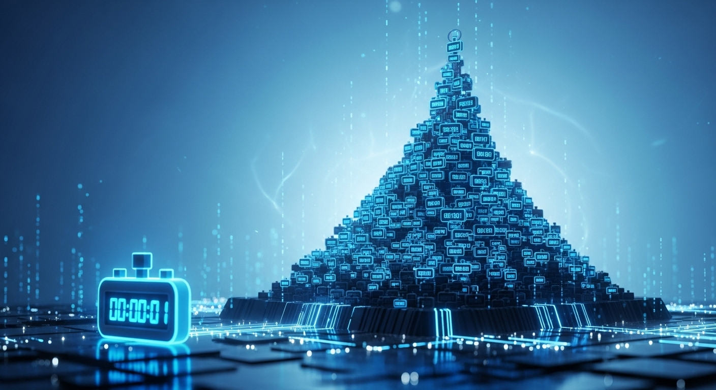 A timer set to "00:00:01" overlooks a mountain of other timers, which represents how many small, clunky experiences can lead to more serious problems in the long run.