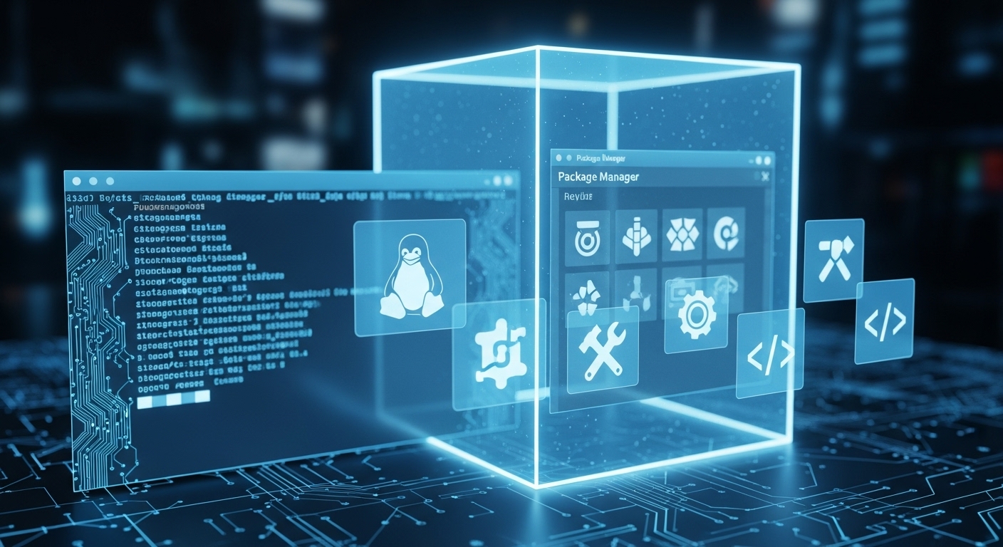 A visualization of a Linux package manager.